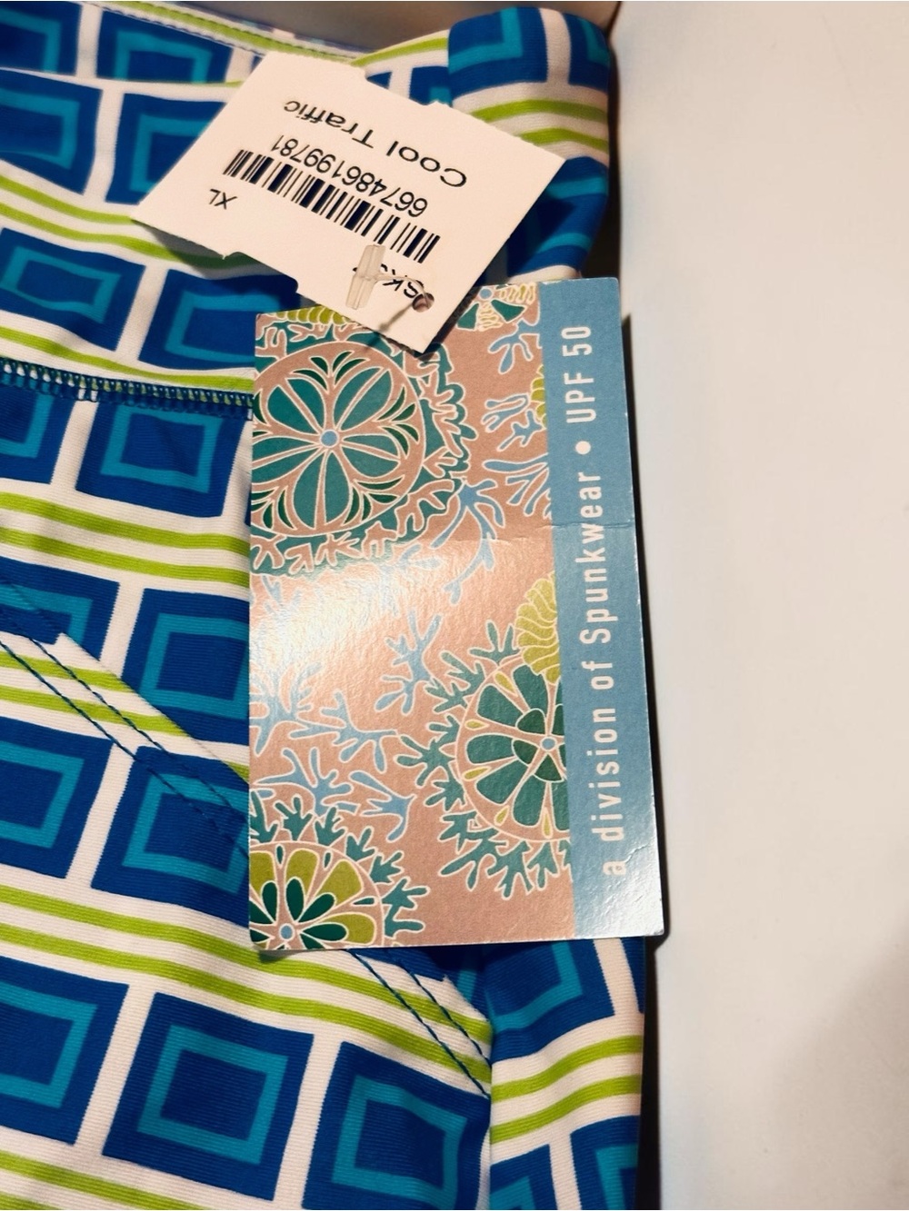 Southwind Apparel UPF 50 Golf Skort Blue Geometric Print XL NWT Made in USA - Picture 11 of 12